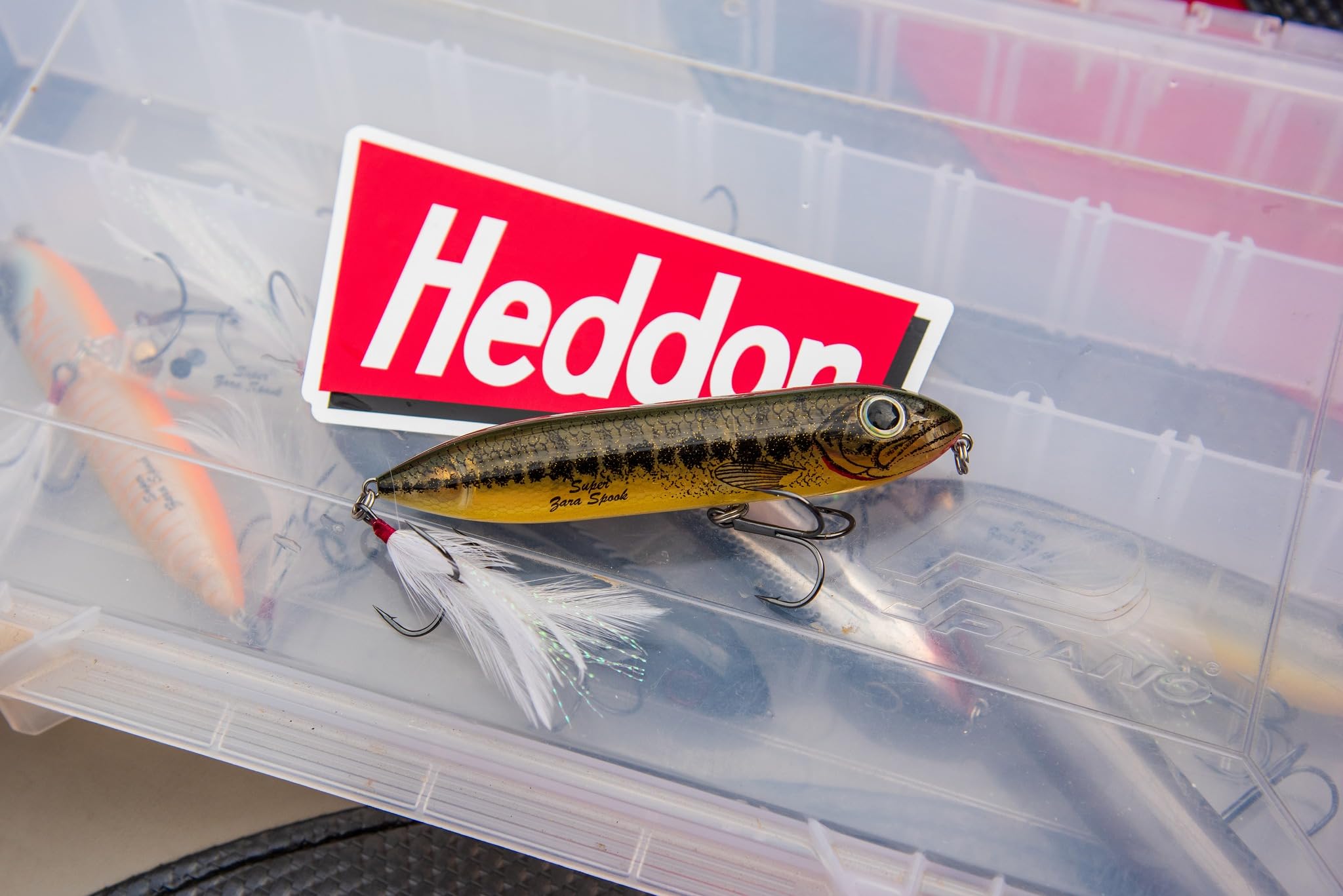 Heddon Super Zara Spook Rupture 4.5 inch tail weight detail.