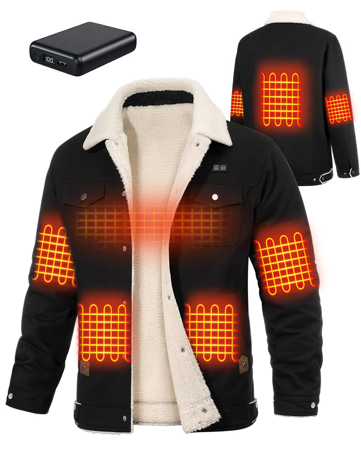 HEEKPEK heated jacket back heating zone for all-day warmth outdoors.