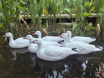 Heerweiyi goose decoys pack-6 snow-goose-floating-ready designed for lake-and-pond setups.