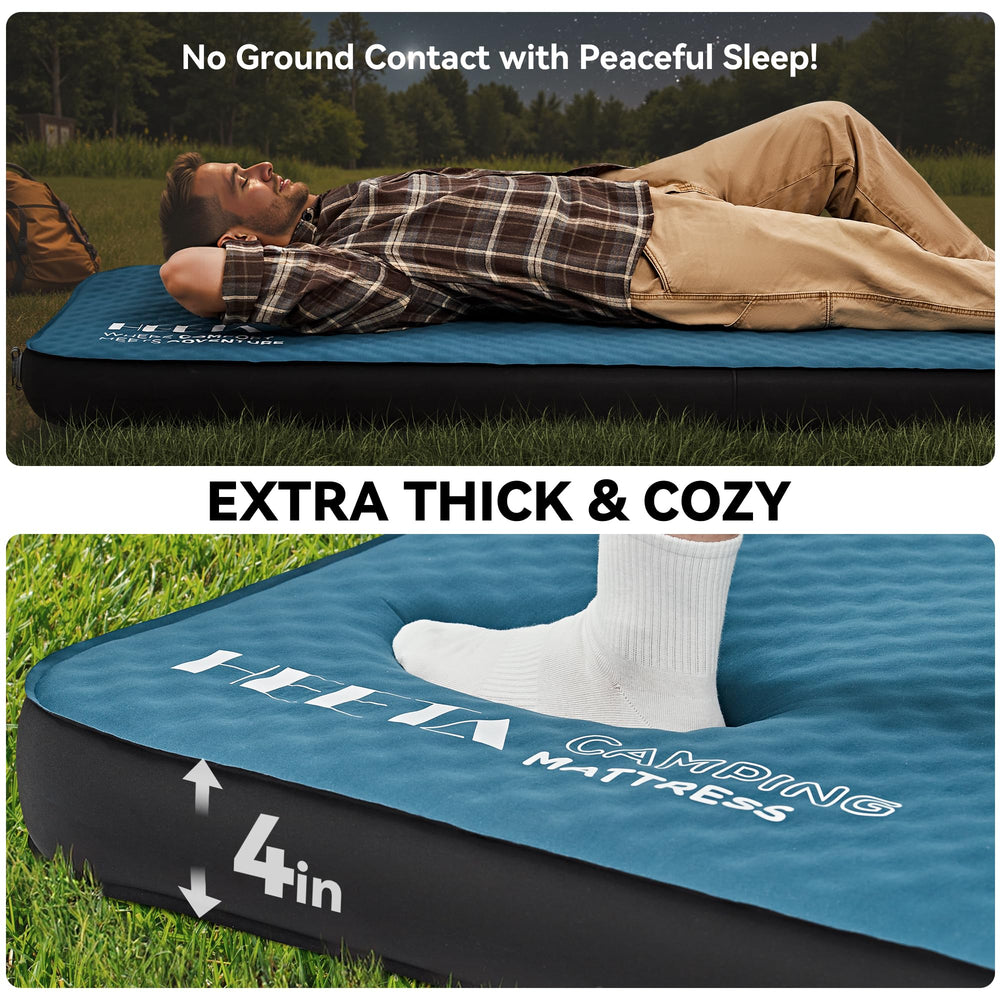 HEETA sleeping pad with 9.5 R-value providing all-season insulation
