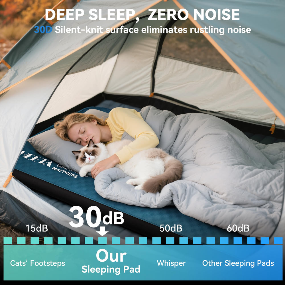 HEETA all-season sleeping mat in use for camping, car, or RV trips