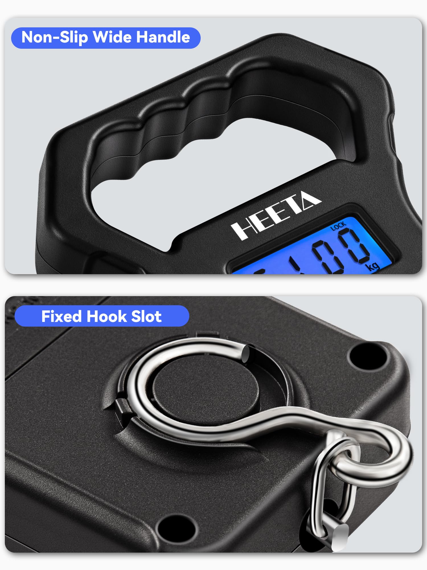 Non-slip ABS handle and hook on HEETA scale