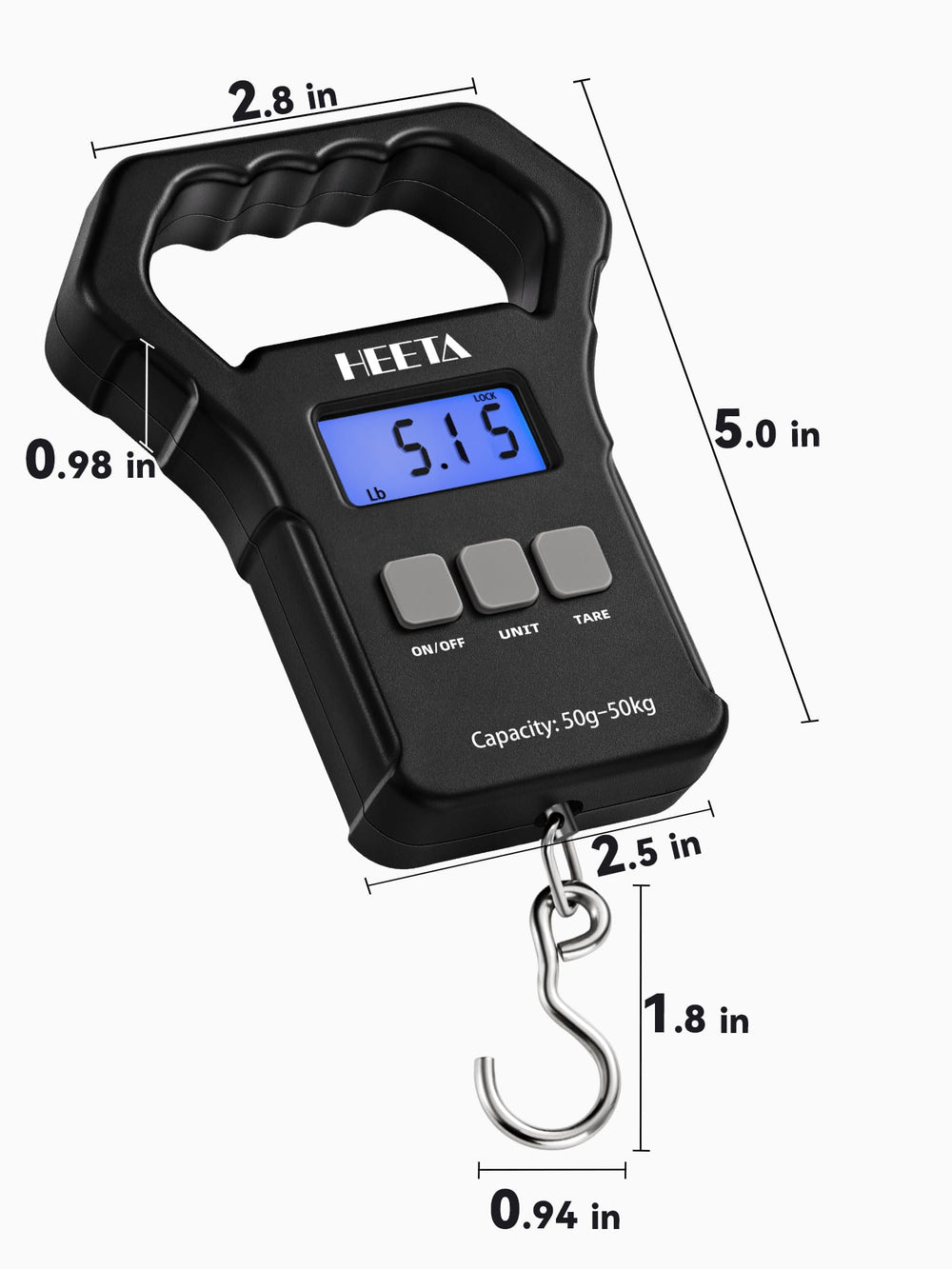 HEETA scale showing unit conversion: lb, oz, kg