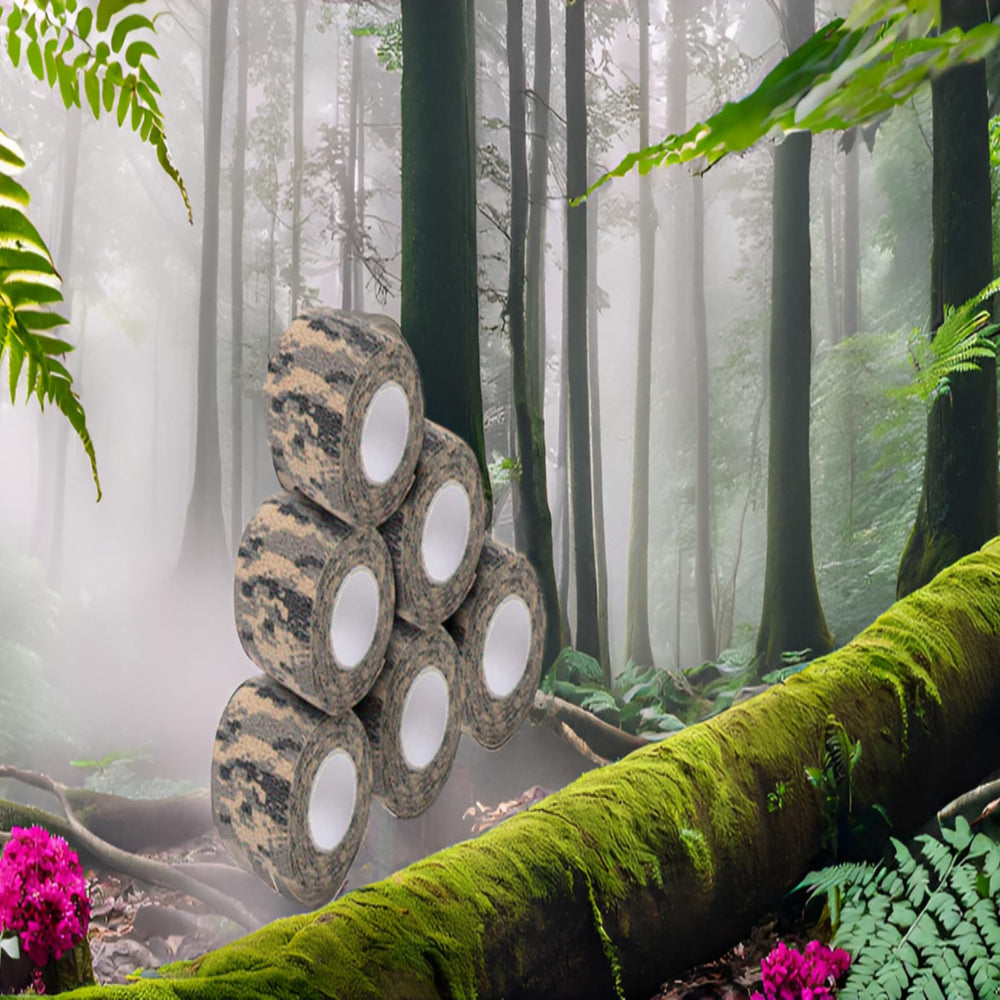 Heiegdr camo tape in forest setting demonstrating outdoor use