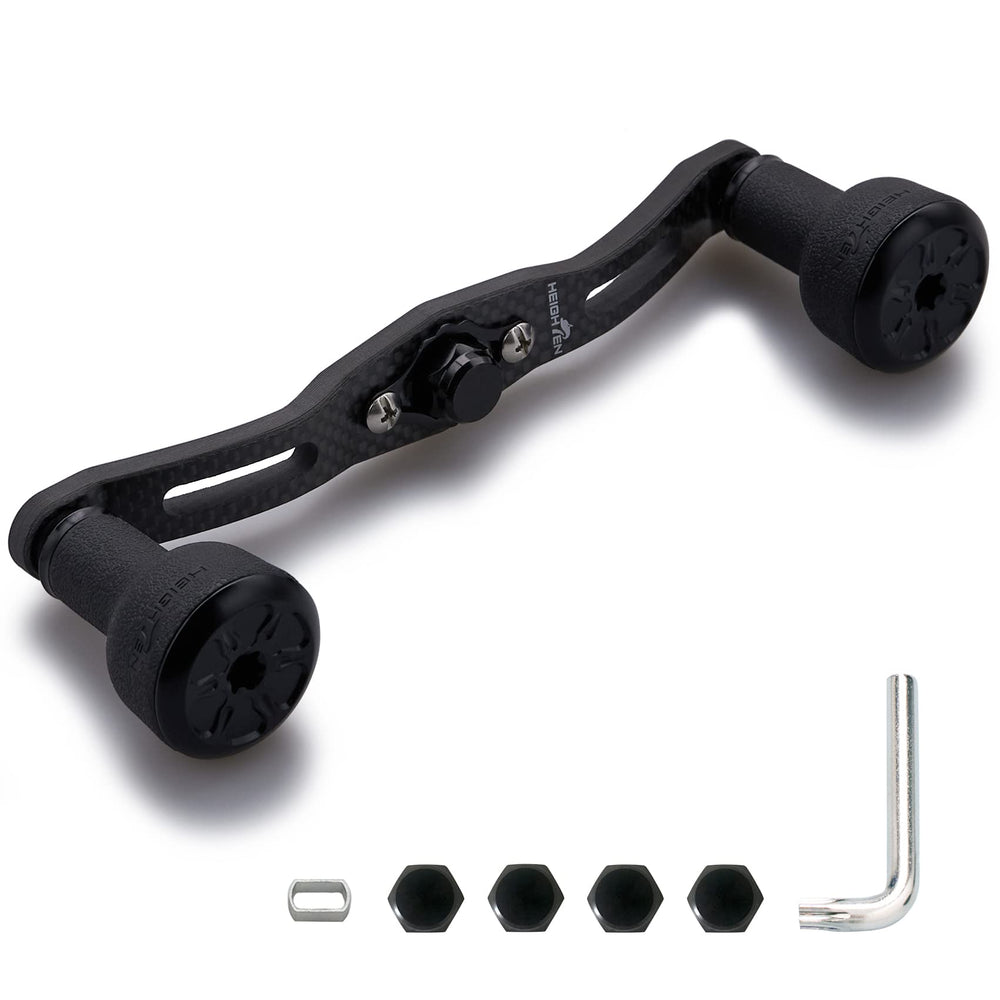 HEIGHTEN 110mm carbon handle side view showing lightweight, corrosion-resistant construction for all-day fishing.