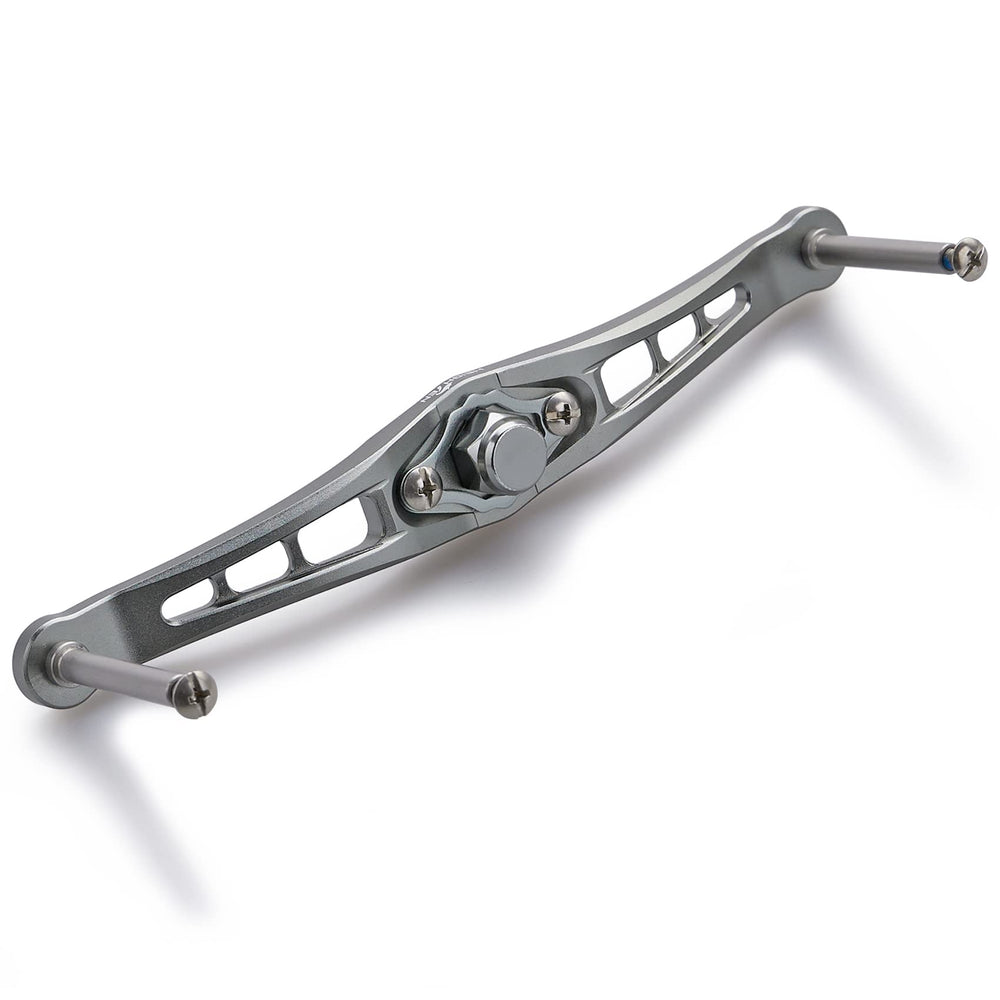 HEIGHTEN 92mm silver fishing reel handle for Shimano/Daiwa - front view