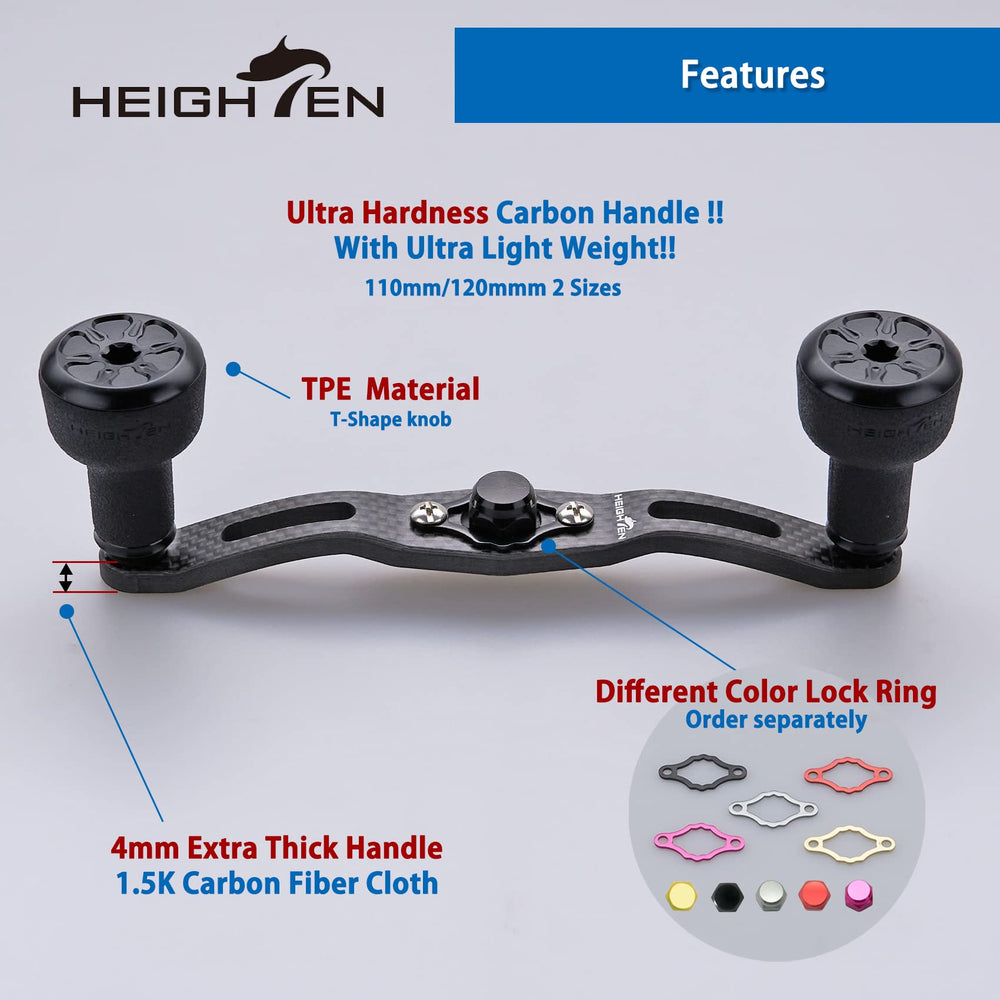 HEIGHTEN TPE knob closeup showcases ergonomic grip and reduced hand fatigue during long casts.