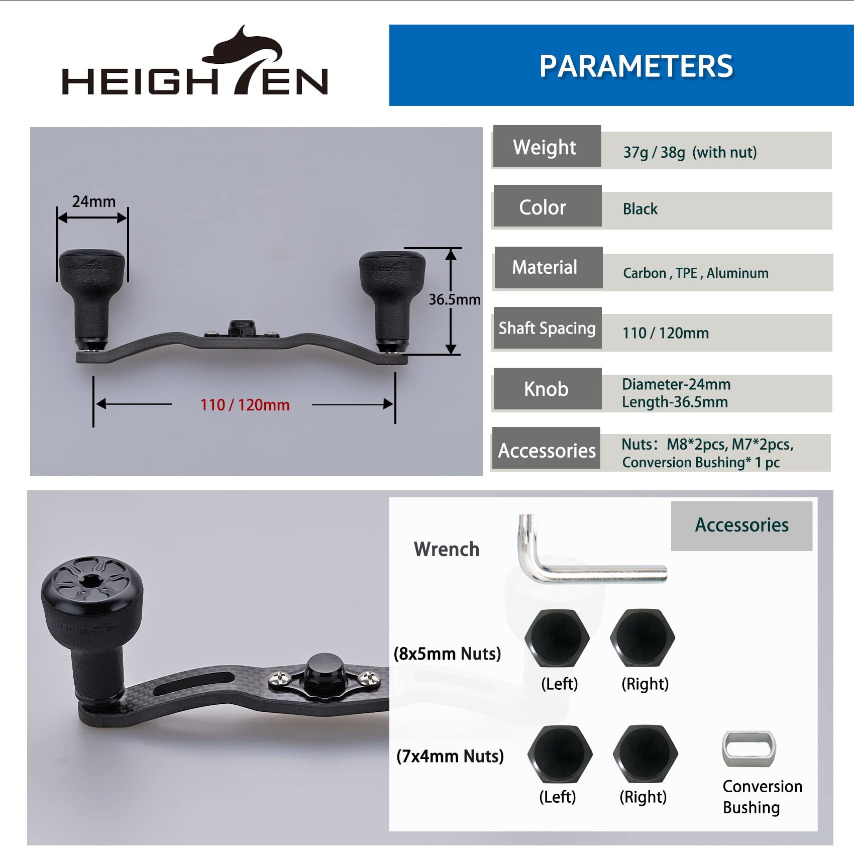 HEIGHTEN two stainless steel bearings provide smooth feel in knobs