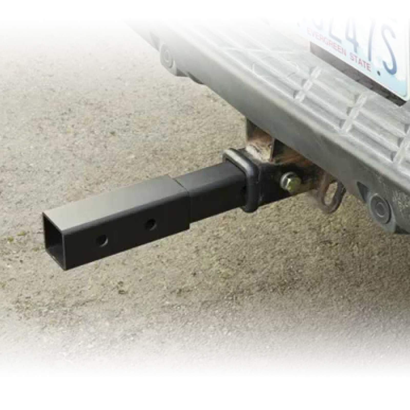 Heininger 11-inch hitch extension enables bike rack installation with extended clearance.