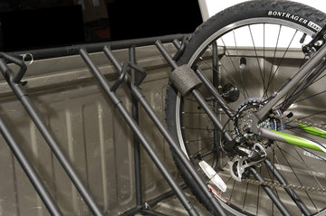 Lockable 72-inch cable adds security when bikes are stored in bed