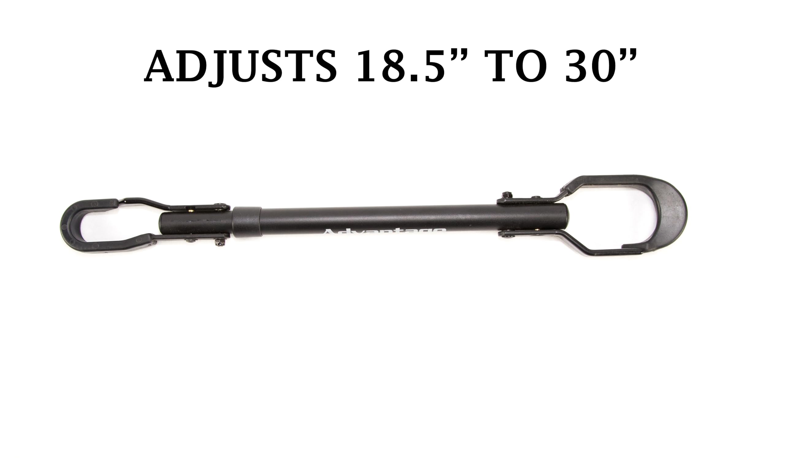 Close-up of adjustable 18.5 to 30 in length on Heininger adapter