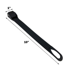 Close-up of Heininger extender strap material highlights durable, weather-resistant fabric.