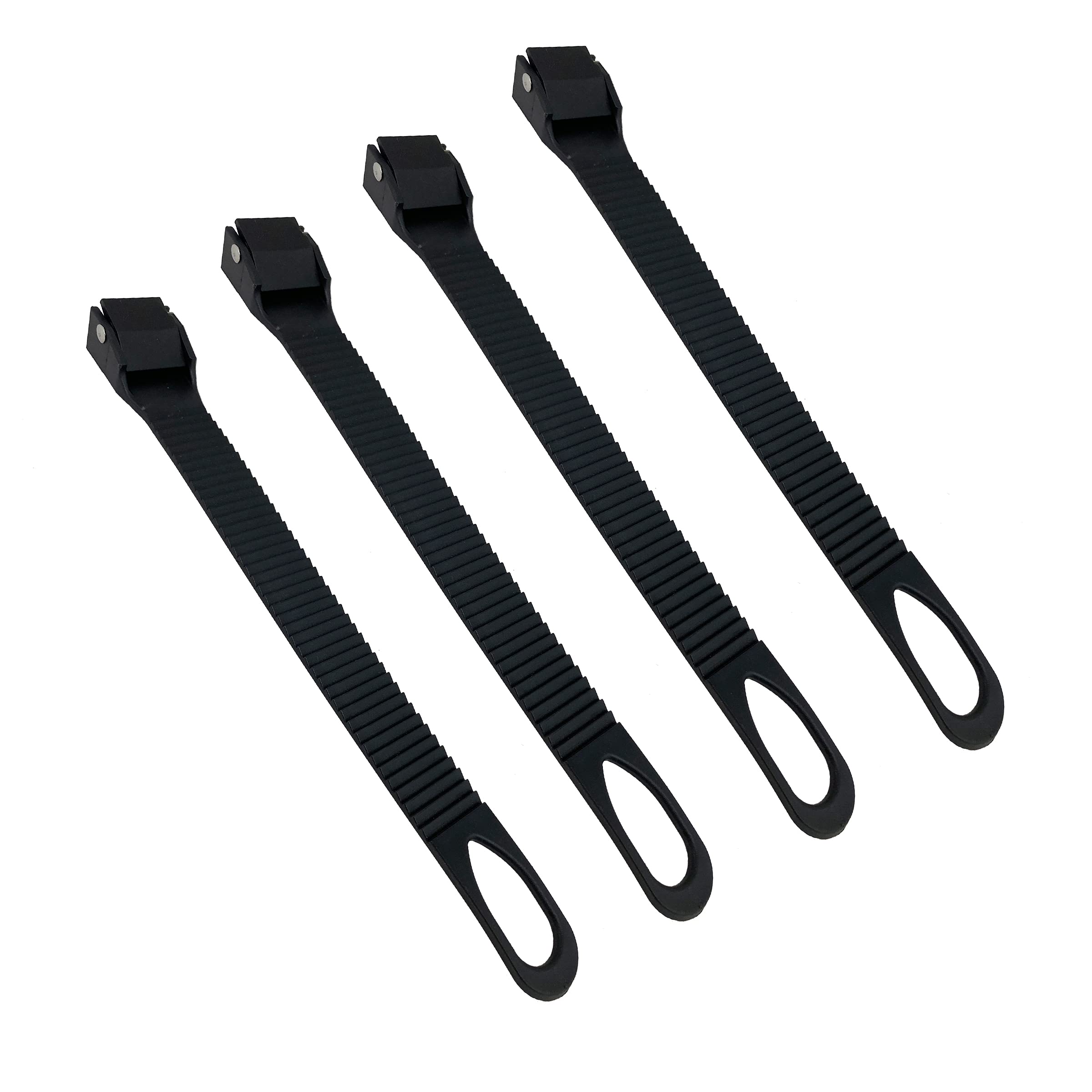 Heininger extender straps attached to a bike rack show fat tire compatibility.