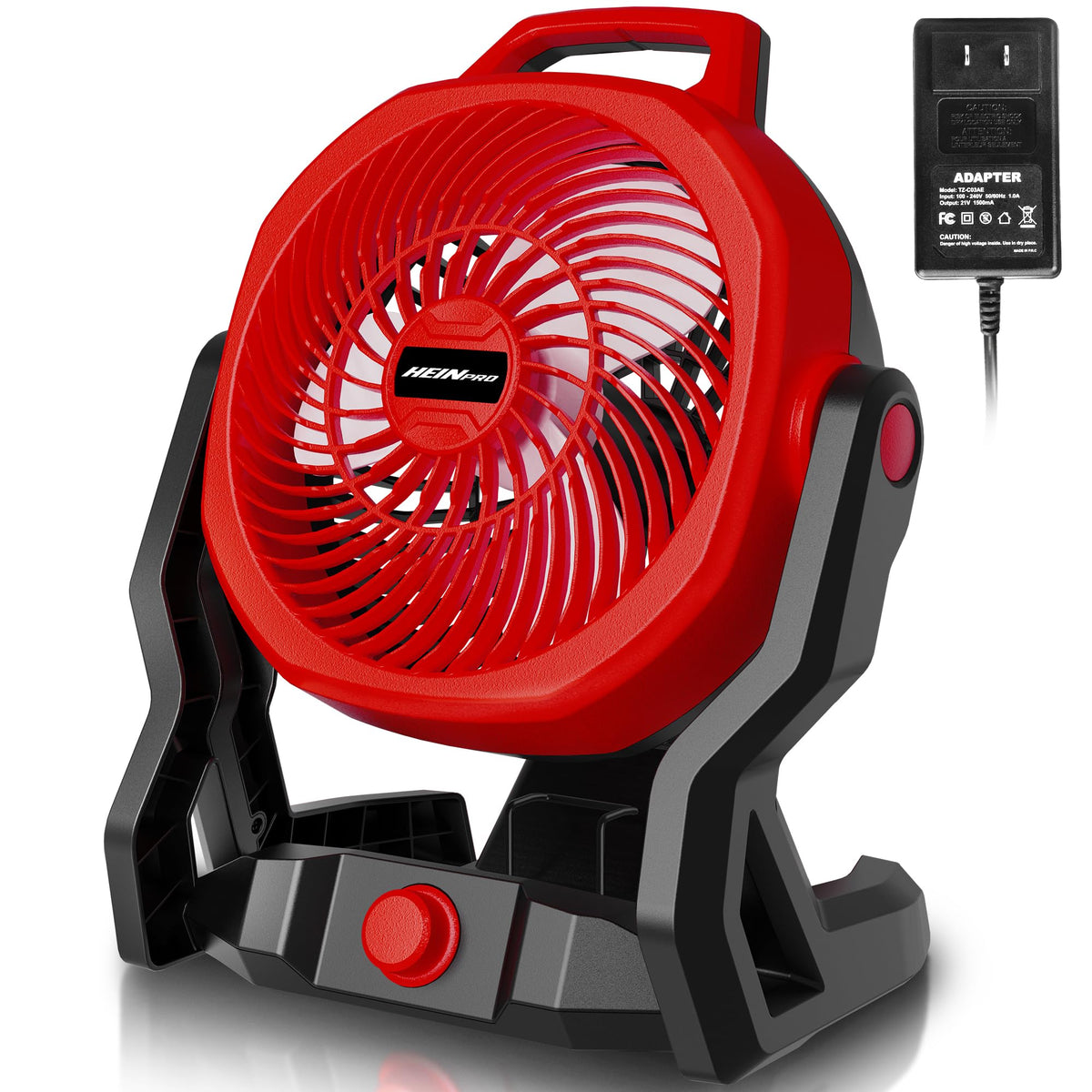 HEINPRO battery powered fan with Milwaukee M18 650 CFM delivers on-site cooling.