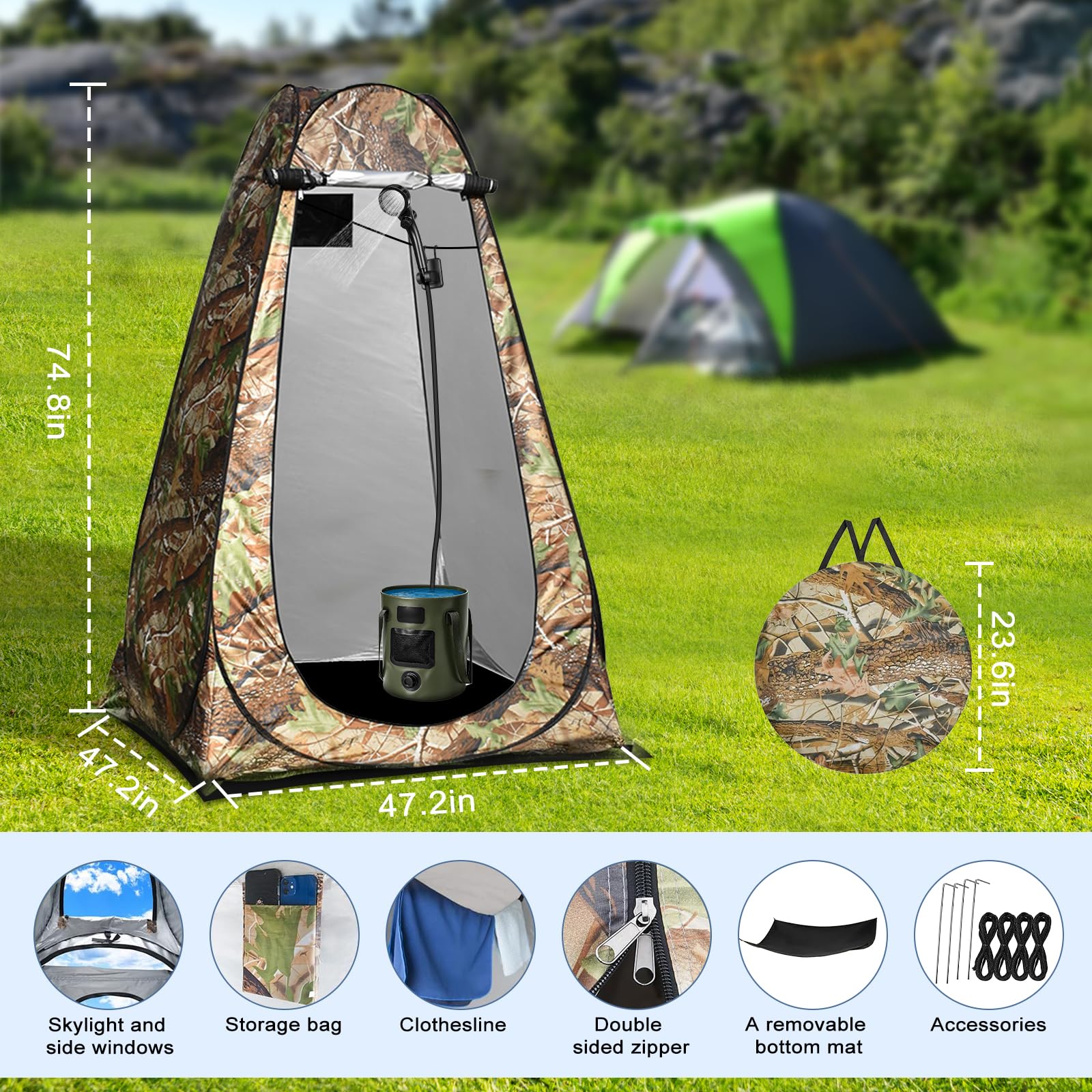 HeiPen-durable-170t-polyester stands up to wind and rain for outdoor comfort.