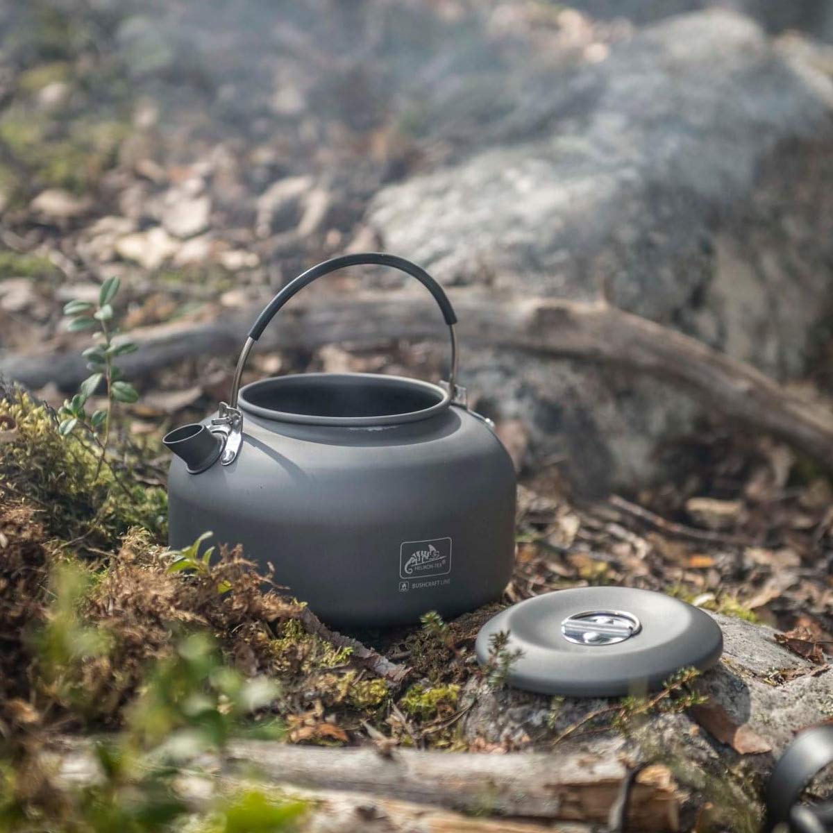 Hemikon-Tex Camp Kettle Grey shows 15 cm diameter for compact stoves.