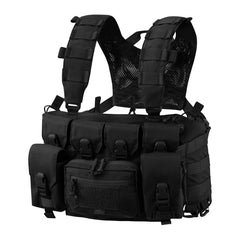 Helikon-Tex Guardian Recce Chest Rig black front view for organized field gear and quick access.