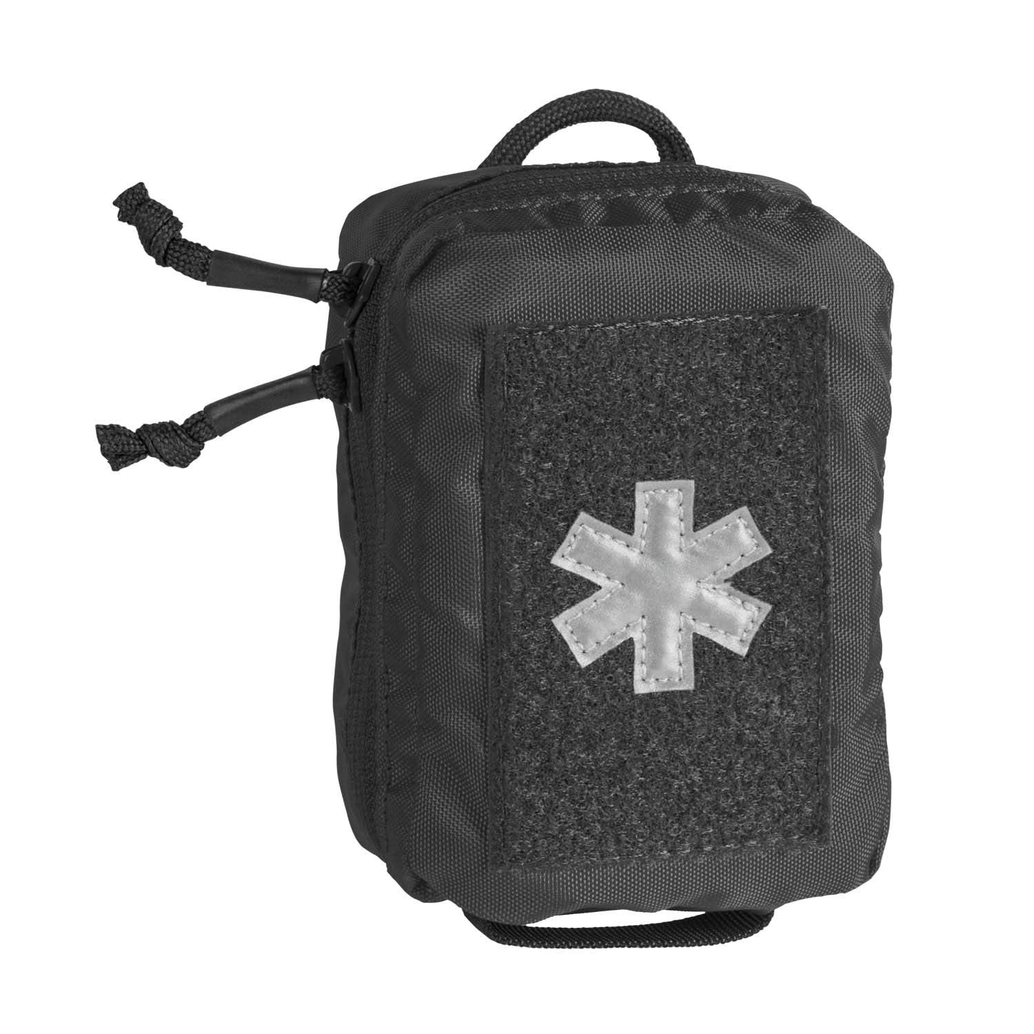 Helikon-Tex Mini Med Kit Black front panel with reflective cross for quick ID