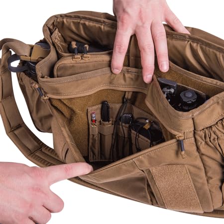 Helikon-Tex Organizer Insert Large Black material close-up showcasing Cordura Nylon durability.