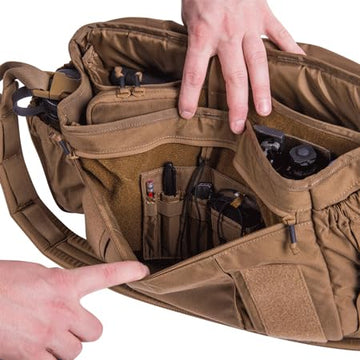 Helikon-Tex Organizer Insert Large Black material close-up showcasing Cordura Nylon durability.
