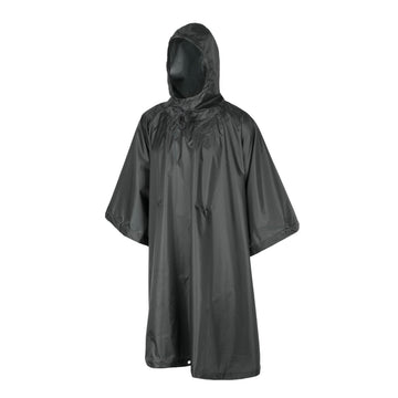 Helikon-Tex poncho US model shadow grey front view for versatile weather protection