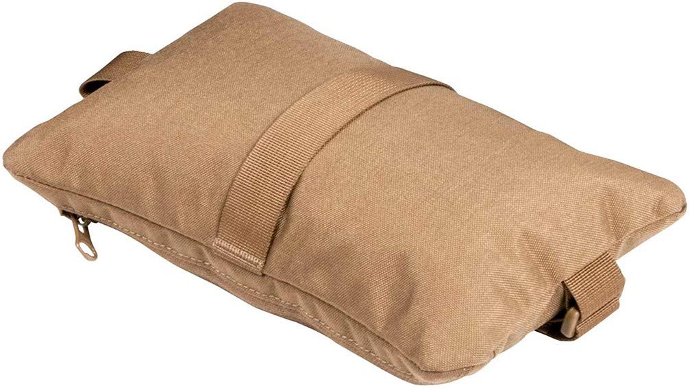 Helikon-Tex Range Line shooting bag pillow provides stable rifle support for precise aiming.