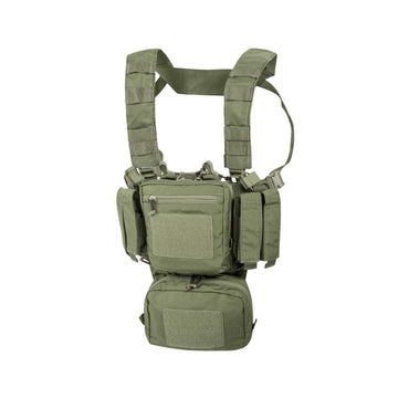 Helikon-Tex Range Line Training Mini Rig Olive Green harness for adjustable fit.