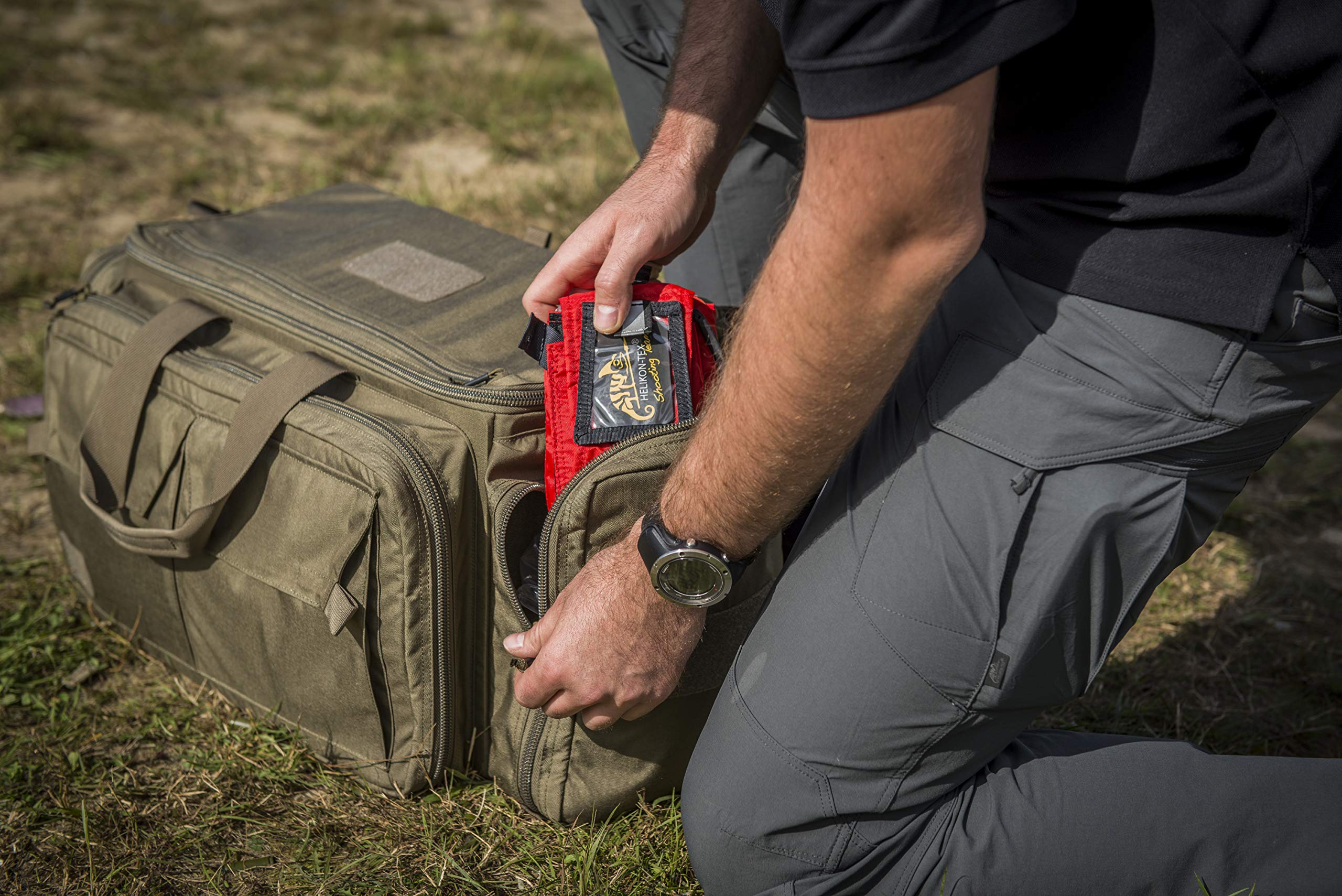 Helikon-Tex Rangemaster Gear Bag uses water-resistant materials for range and travel.