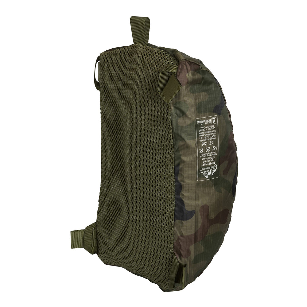 Drawstring bag keeps the tarp compact for transport.