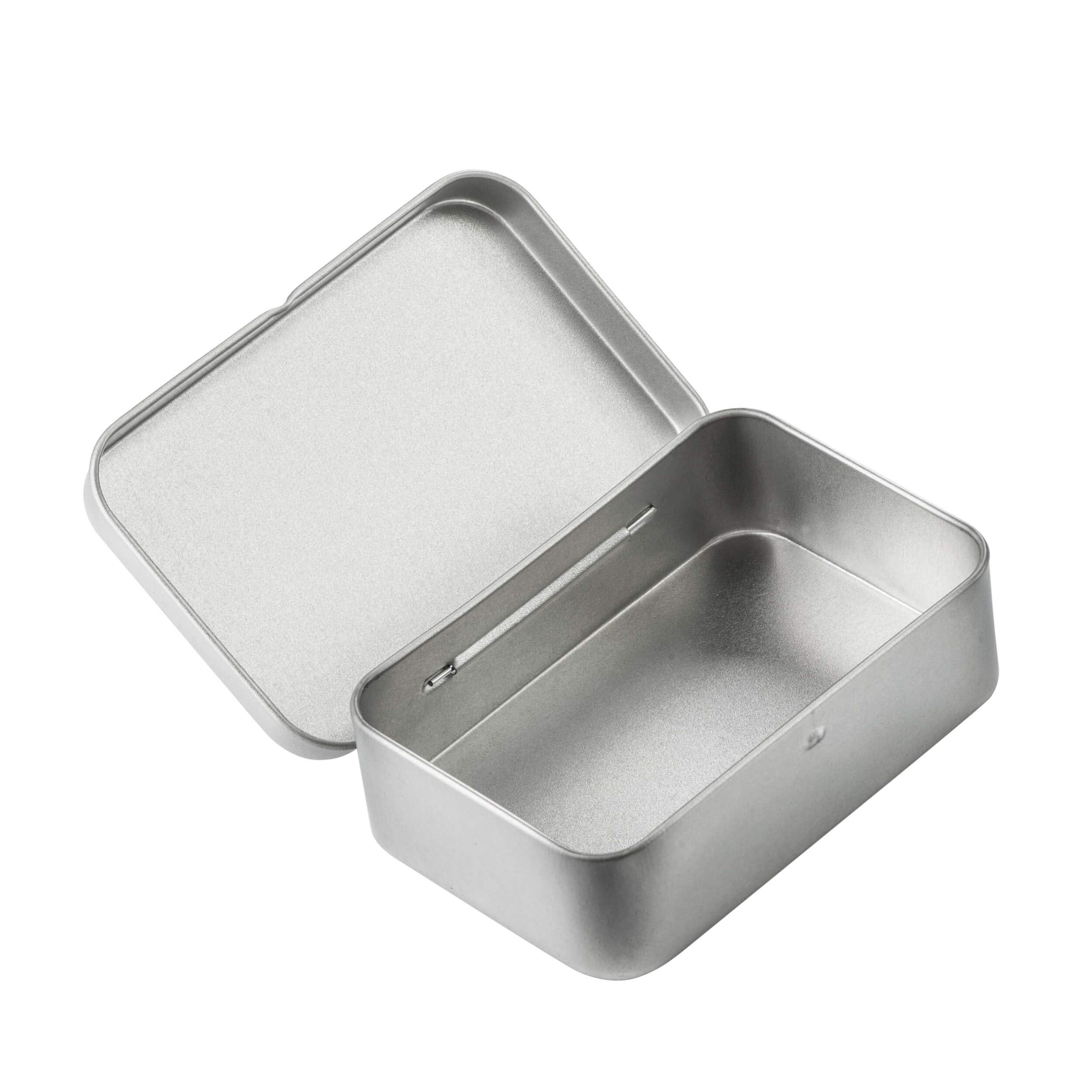 Helikon-Tex Survival Tin Box CS-STB-ST-15 inside view, showing compact storage for essentials.