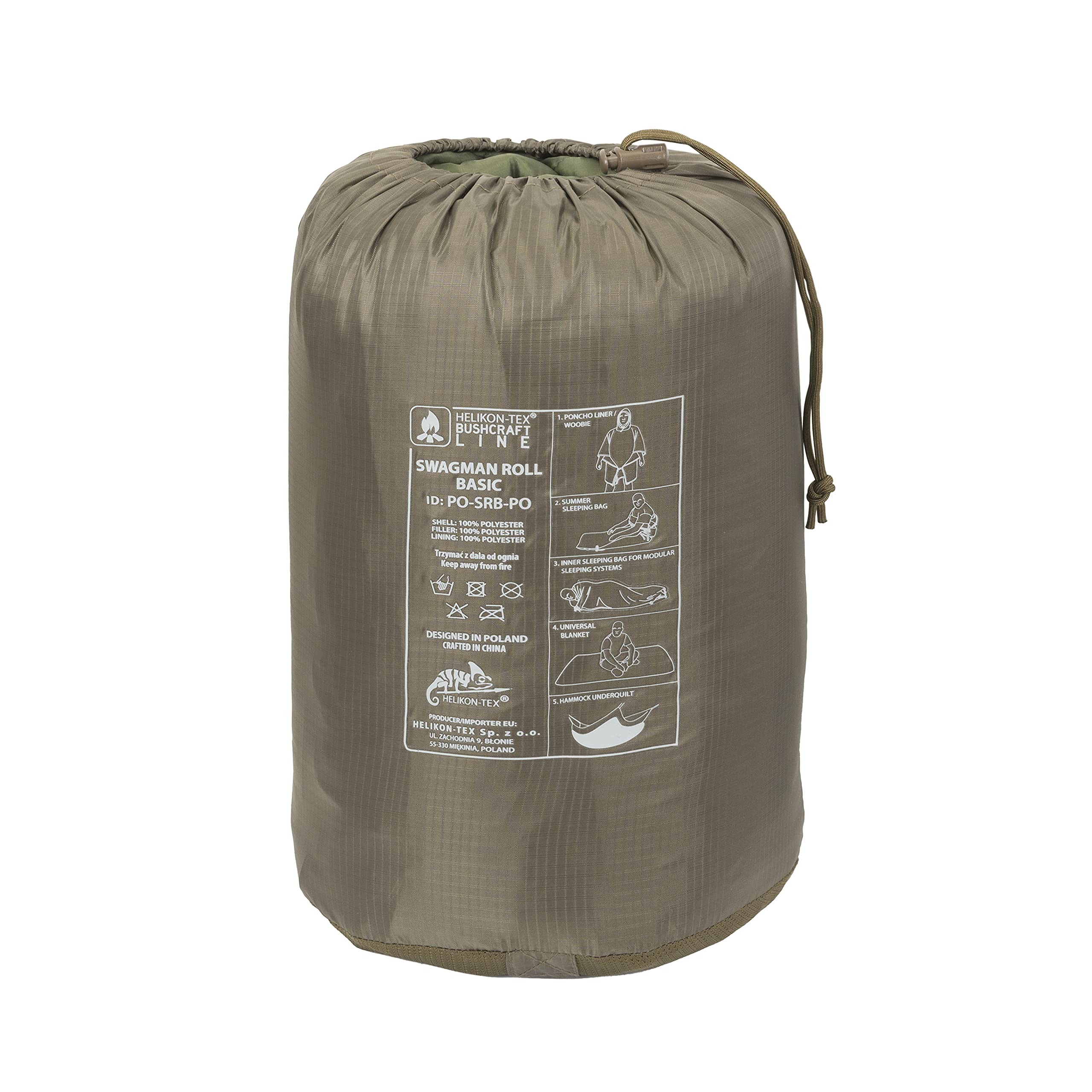 Helikon-Tex Swagman Roll Basic Olive Green used as a blanket during chilly bivouacs.