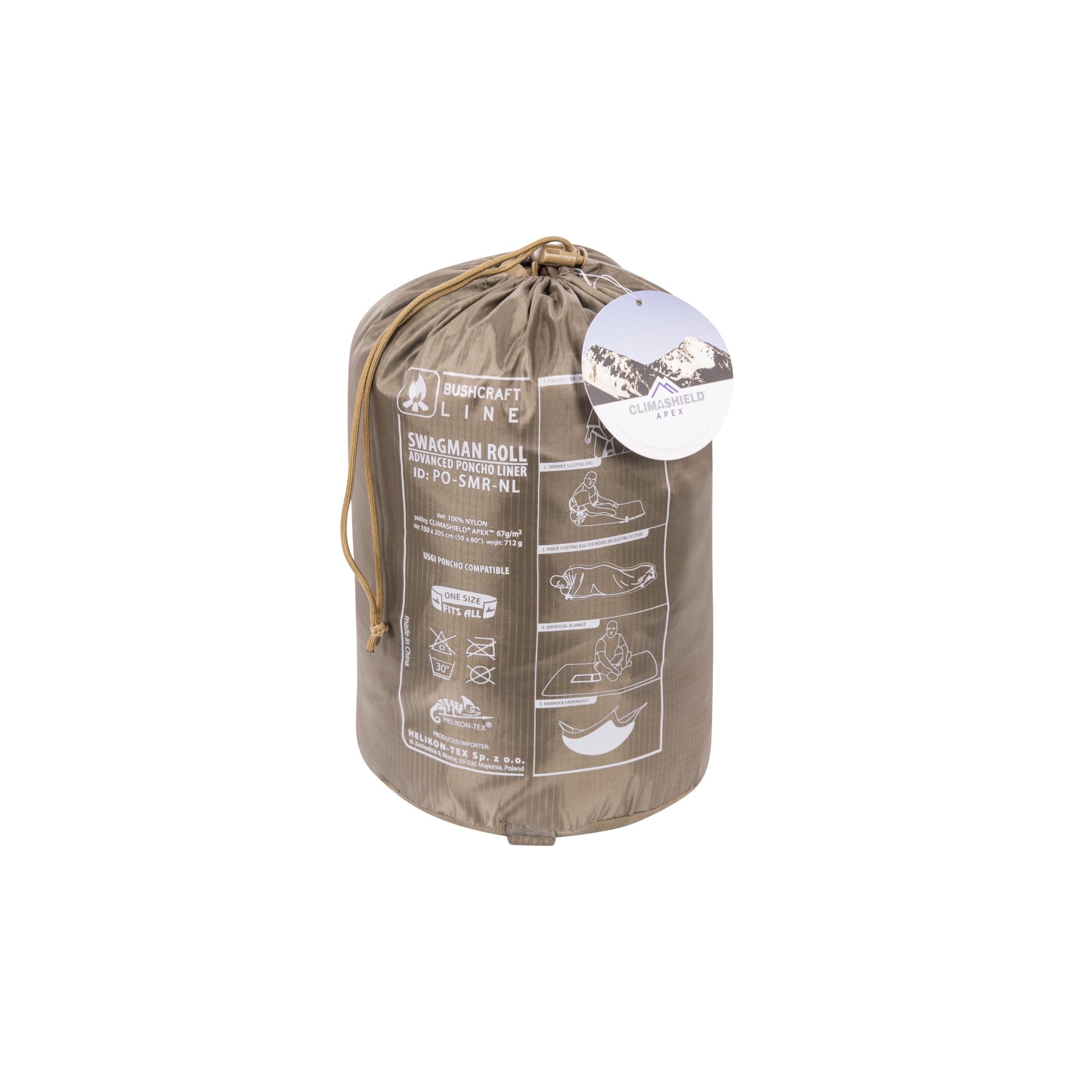 Helikon-Tex Swagman Roll Poncho Aqua Blue fits the Helikon-Tex BOB backpack