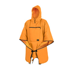 Helikon-Tex Swagman Roll Poncho orange front view ideal for quick shelter or emergency wear.