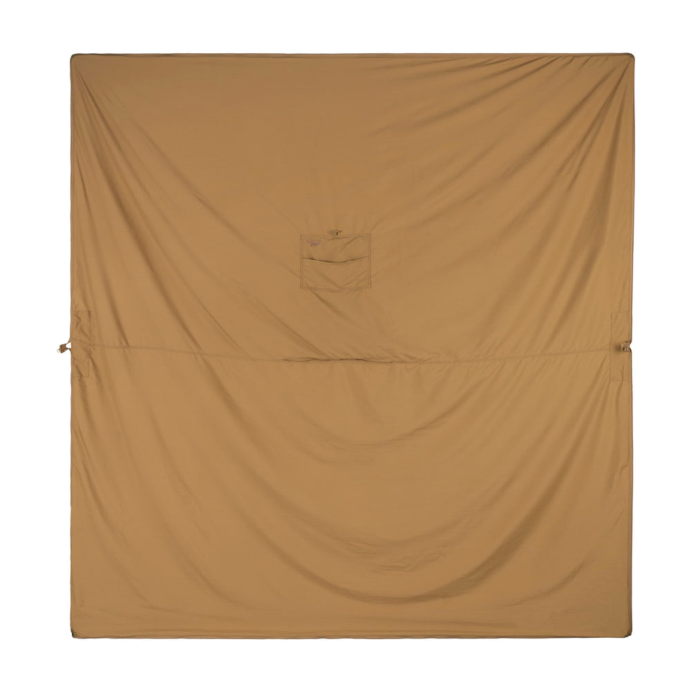 Helikon-Tex Swagman Scarf Poncho in black ready for rapid deployment.