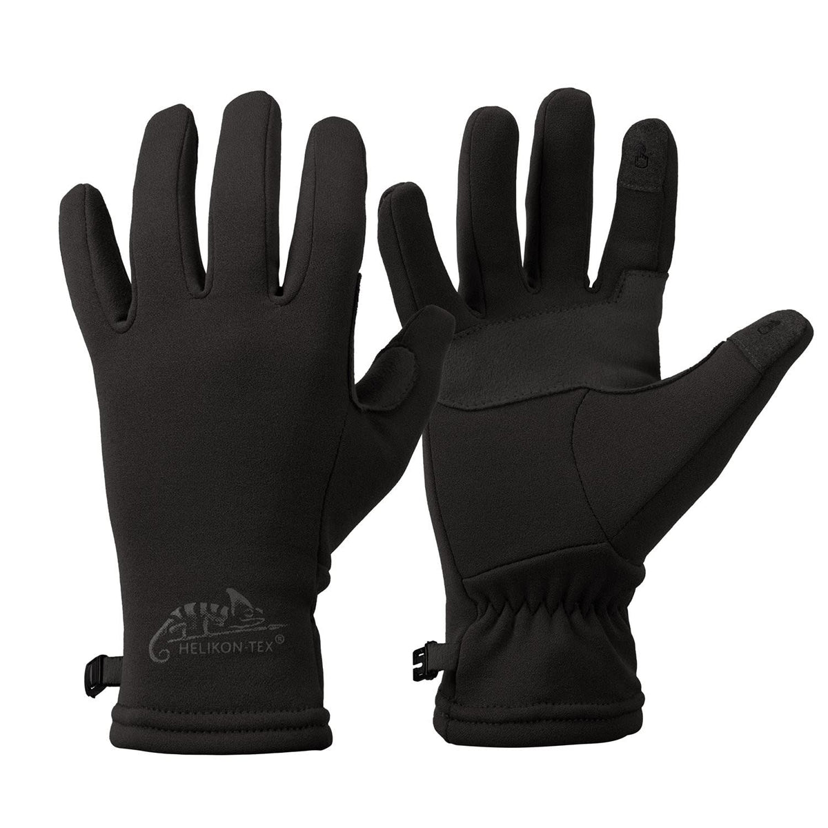 Helikon-Tex Tracker Outback gloves black front view for secure fit and grip