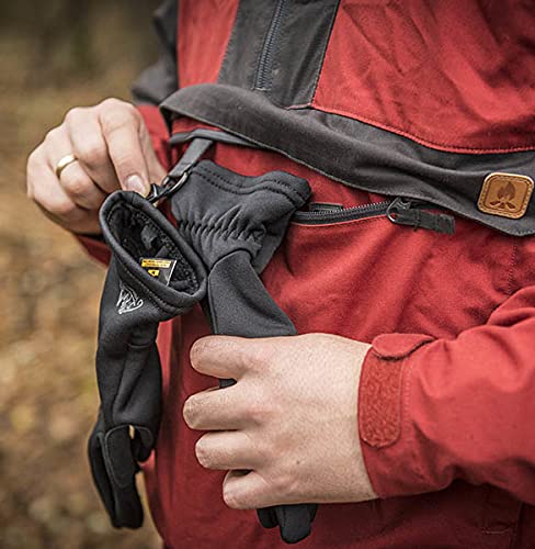 Loop helps you pull on gloves quickly and conveniently.