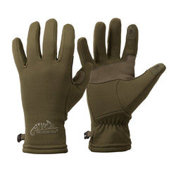 Helikon-Tex Tracker Outback Gloves in olive green with a secure palm grip for tools.