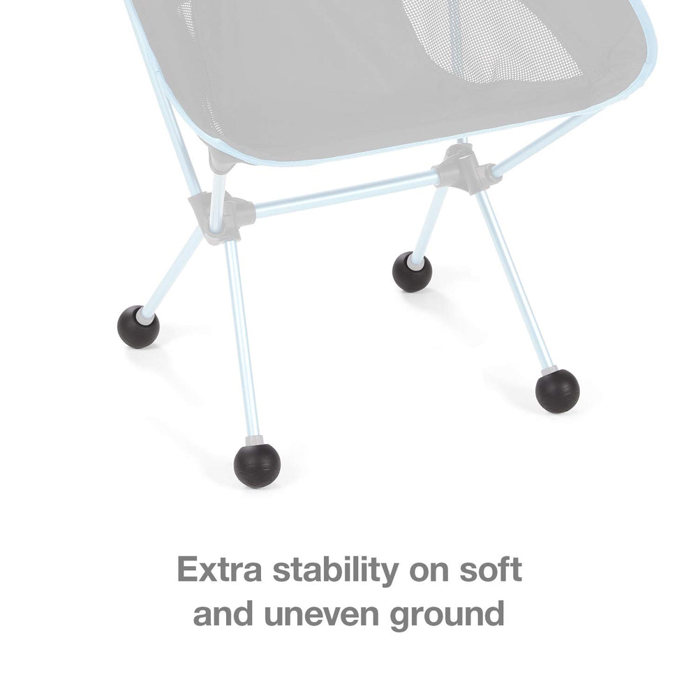 Helinox ball feet on sand and grass improve ground stability