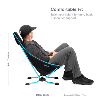 Helinox Beach Chair mesh ventilation keeps you cool on hot days.