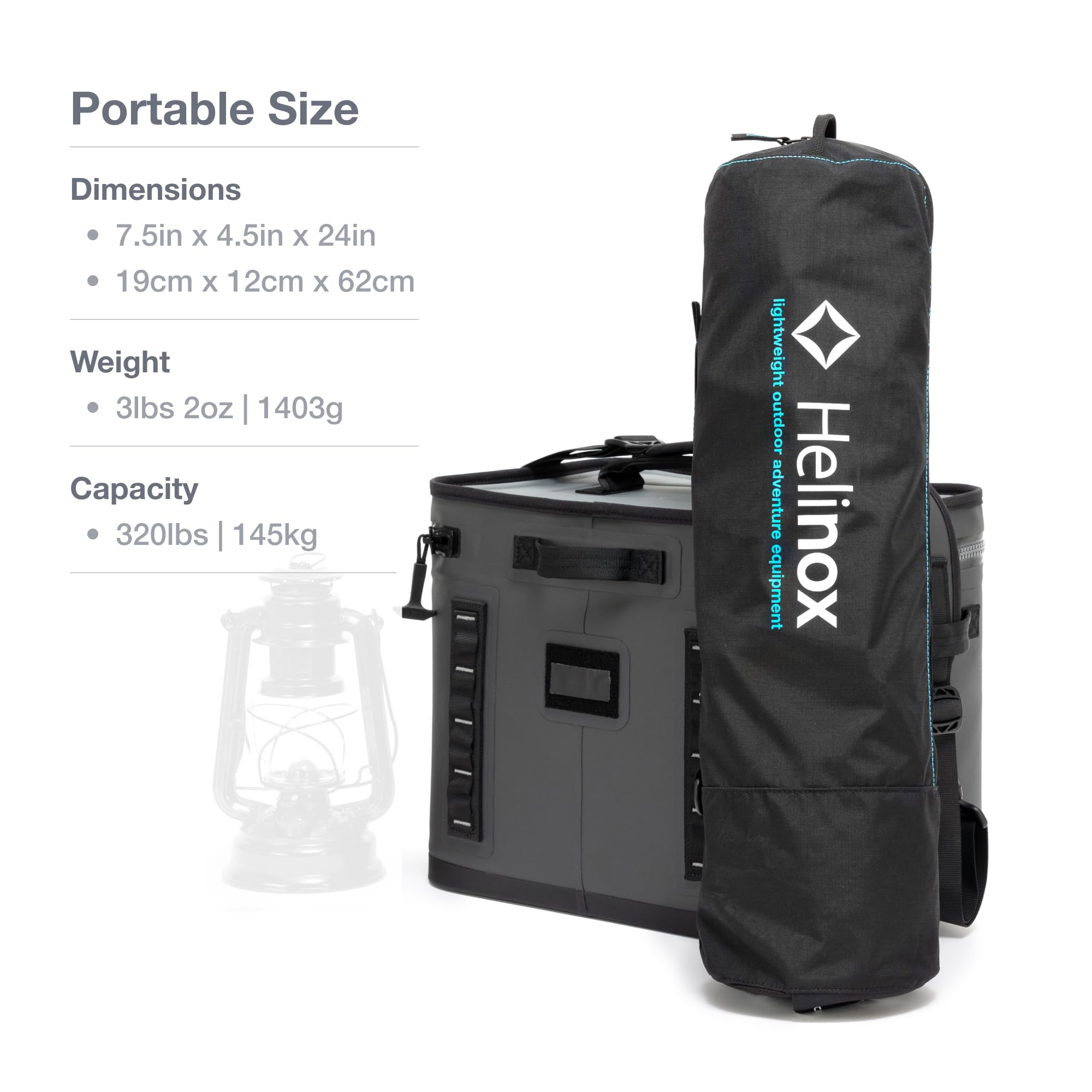 Helinox Café Chair compact pack size fits in small spaces for travel.