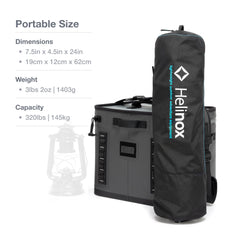 Helinox Café Chair compact pack size fits in small spaces for travel.