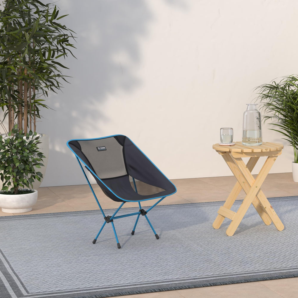 Helinox Chair One Original assembled chair ready for campsite seating.