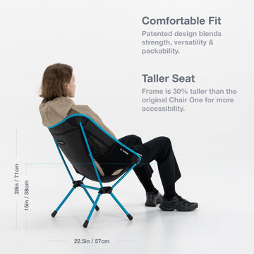 Helinox Chair One (re) folded in carry case for compact backpacking transport