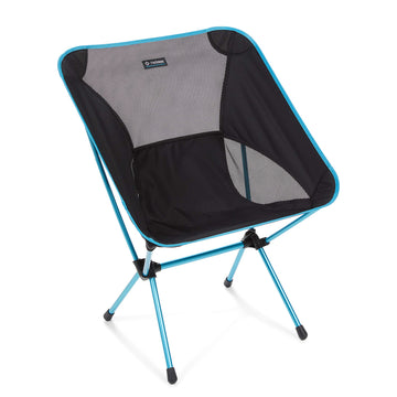 Helinox Chair One XL assembled in black offers portable comfort for camping.