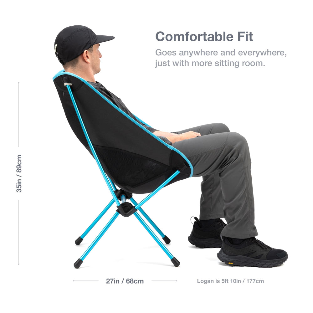 Helinox Chair One XL side view showing compact fold and portability.