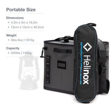 Helinox Chair One XL wide-seat design supports comfortable sit.
