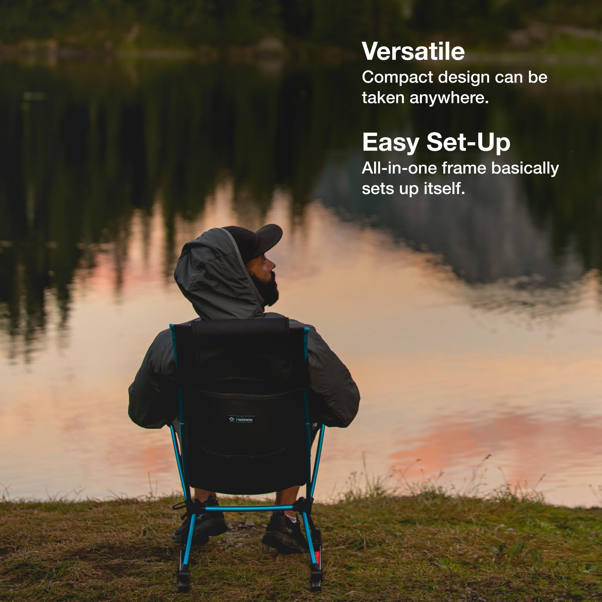 Helinox Chair Two breathable seat blue block comfortable seating outdoors.