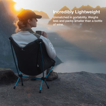 Helinox Chair Zero ripstop seat fabric resists weather and UV rays.