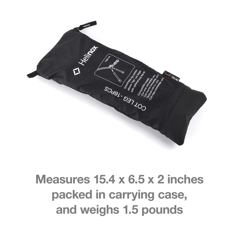 Helinox Cot Max extenders in use raise bed height for sitting or lounging