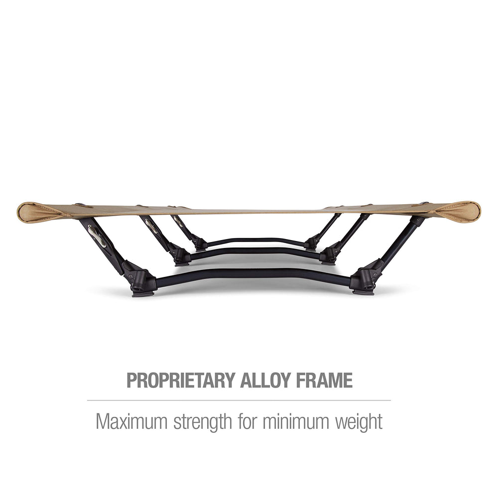 Helinox Cot One leg extenders image indicates optional height boost.